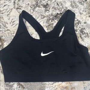 Nike Black Sports Bra with White Swoosh